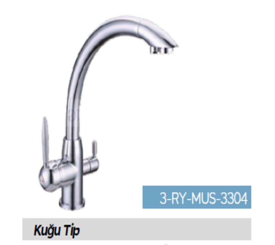 Üç Yollu Kuğu Tip Musluk _ 3-RY-MUS-3304