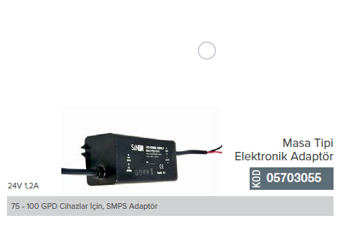 Ev Tipi Arıtma Cihazlarında 75-100 Gpd için SMPS 24V 1.2A  Masa Tipi Adaptör