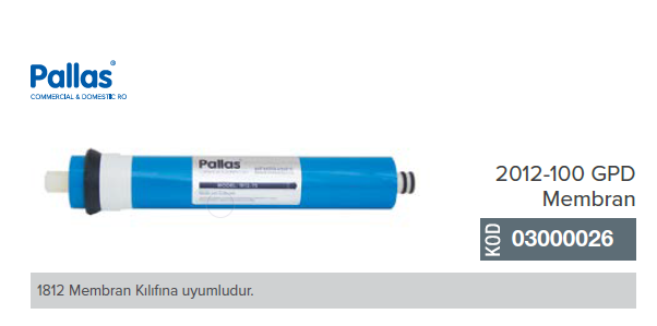 Pallas Marka 2012-RO  100 Gpd Membran