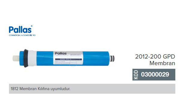 Pallas Marka 2012-RO  200 Gpd  Membran