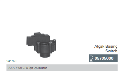 Alçak Basınç Switch 1/4'' NPT    05705000