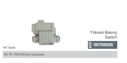 Yüksek Basınç Switch 1/4'' Quick   05705025