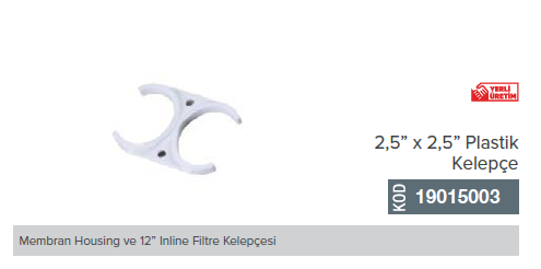 Membran Housing ve 12'' Inline Filtre Kelepçesi 2,5''x2,5''  10 ADET _ 19015003