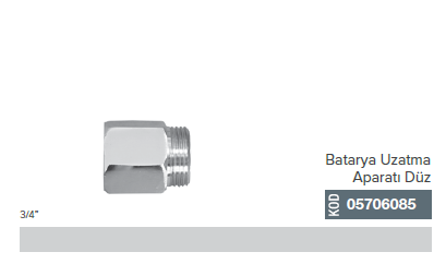 3/4'' Batarya Uzatma Aparatı Düz _ 05706085