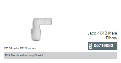 1/4'' Sıkmalı - 1/8'' Somunlu Jaco 4042 Male Elbow _ 05719080