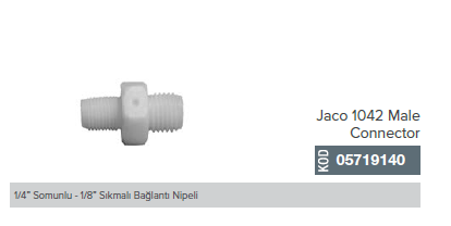 1/4'' Somunlu - 1/8'' Sıkmalı Bağlantılı Nipel Jaco 1042 Male Connector _ 05719140