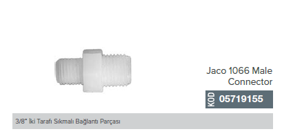 3/8'' İki tarafı sıkmalı bağlantı parçası, Jaco 1066 Male Connector_05719155