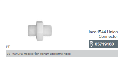 1/4'' Hortum birleştirme Nipeli_Jaco 1544 Union Connector_05719160